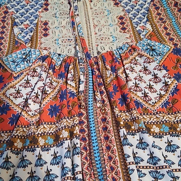 One World boho style shirt top size S women soft & flowy - Picture 4 of 10